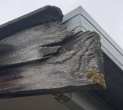 rotted wooden house fascias
